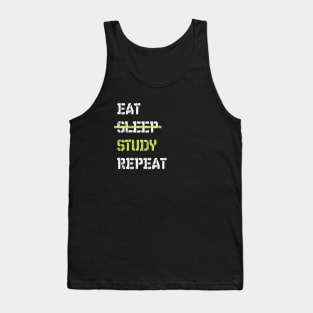 Eat Sleep Study Repeat College Tank Top